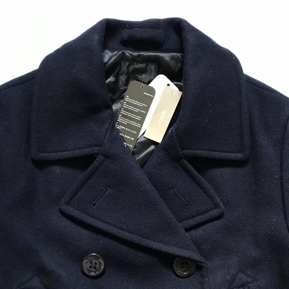 NWT JCrew Dock Icon PeaCoat Jacket Mens Small Navy Blue Wool Primaloft BT825 NEW - Picture 6 of 13